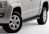 Порог - площадка с хром окантовкой «Premium» для Volkswagen Amarok